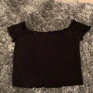 off the shoulder cropped top from Garage